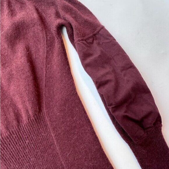 DIESEL Alpaca Wool Blend Burgundy Red Y2K Fitted Knit Ribbed Sweater Dress Small - Picture 4 of 14